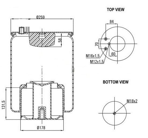 Molla ad aria completa di base posteriore Man TGA per motrici e trattori