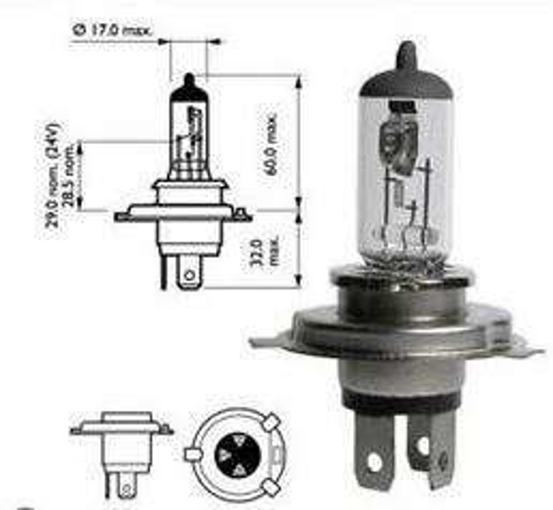 Ricambi per camion, escavatori e trattori - Lampadina H4 24V Osram