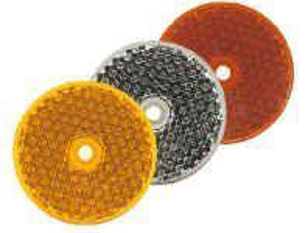 Catadiottro rotondo arancio con foro