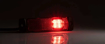 Luce ingombro led rossa accesa