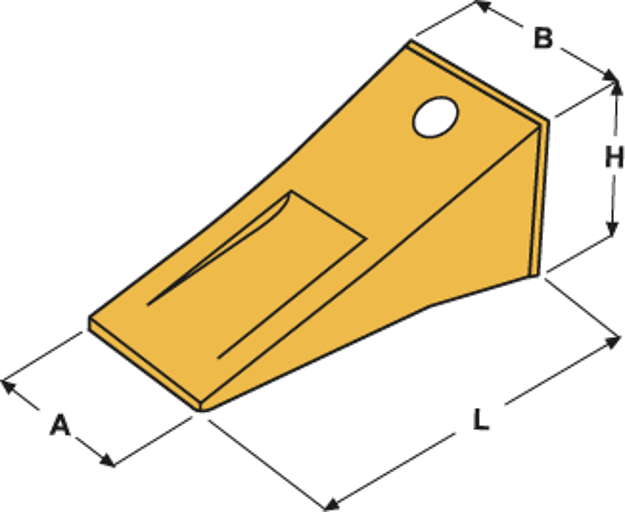 Dente  per mini escavatore foro verticale 45 x 45
