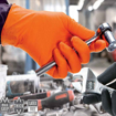 Immagine di Guanti in nitrile arancioni antiscivolo HI-GRIP