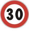 Cartello stradale limite velocità 30 km/h in pvc Fig. 50