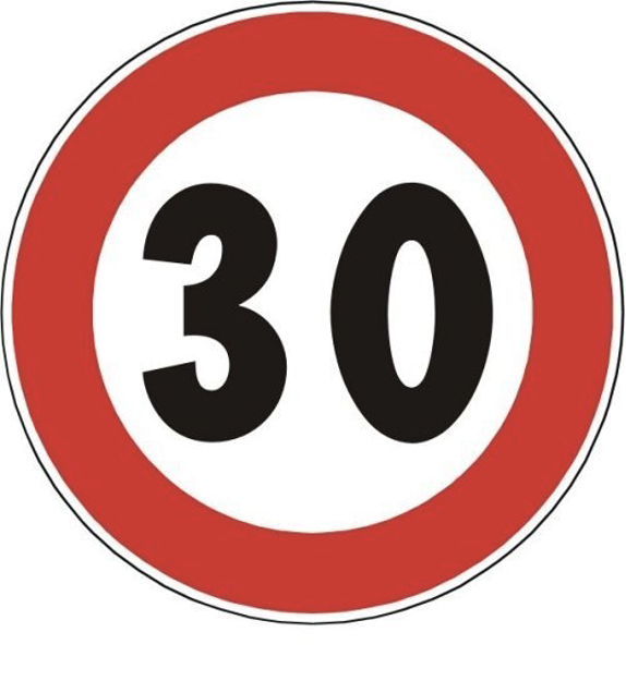 Cartello stradale limite velocità 30 km/h in pvc Fig. 50