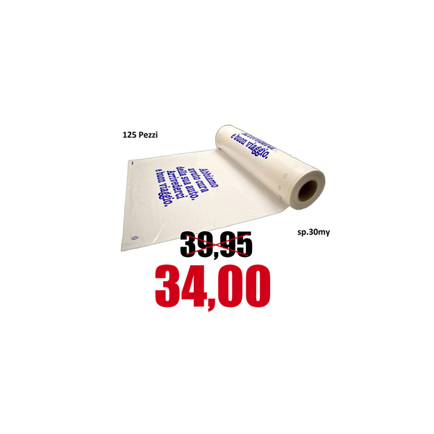 Immagine di COPRISEDILI monouso in NYLON BIANCO DA 30 MICRON DI SPESSORE PZ.125  per autofficina