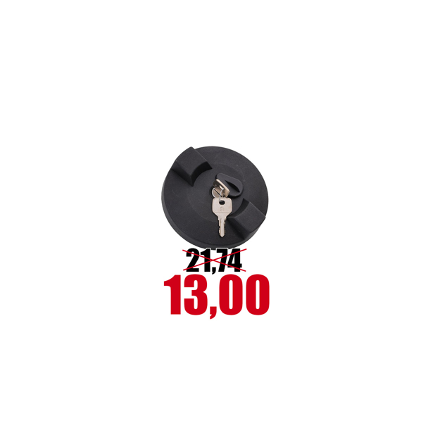 Immagine di Tappo serbatoio gasolio universale innesto a baionetta dm.80 mm in plastica con chiave ventilato