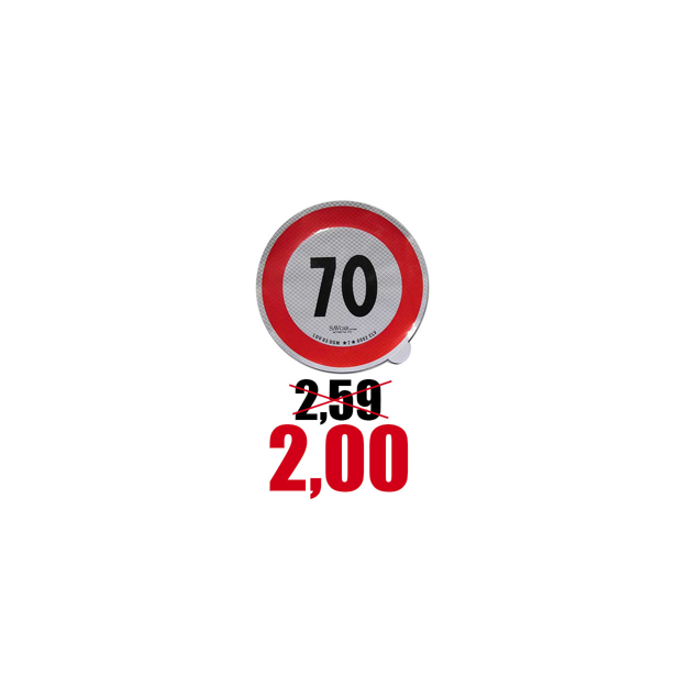 Immagine di Disco adesivo limite di velocità Km.70 per camion e rimorchi