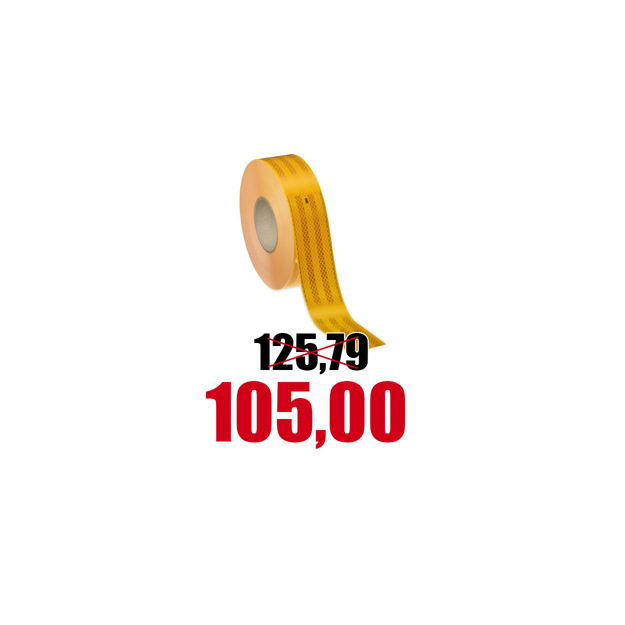 Immagine di NASTRO SEGNALETICO RIFRANGENTE GIALLO 3M™per camion mt.50