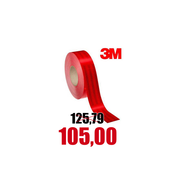Immagine di Nastro segnaletico adesivo rifrangente rosso 3M™