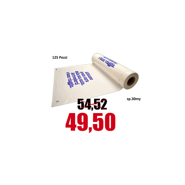 Immagine di COPRISEDILI monouso in polietilene BIANCO  mm.70x160 30 My  DI SPESSORE PZ.125