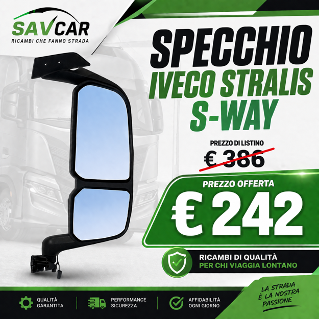 Specchio destro completo per Iveco Stralis S-Way/X-Way/T-Way